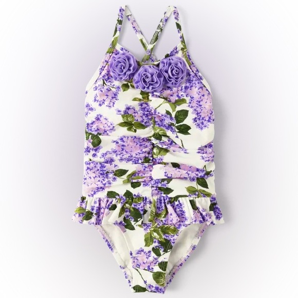 Gymboree Other - Gymboree Purple Floral Kids Swim One Piece